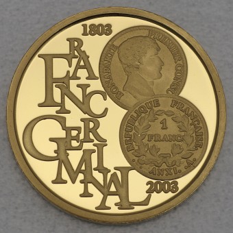 Goldmünze 100 Euro "EU-Franc Germinal" 2003 (Belgien)