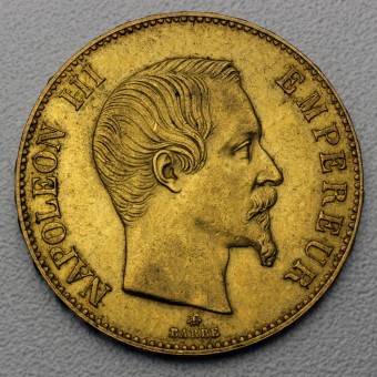 Goldmünze 100 Francs "Napoleon III." ohne Kranz (Frankreich)