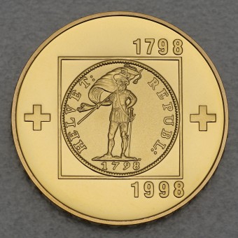 Goldmünze "100 Franken 1798-1998 200. Jubiläum" 200 Jahre Helvetische Republik