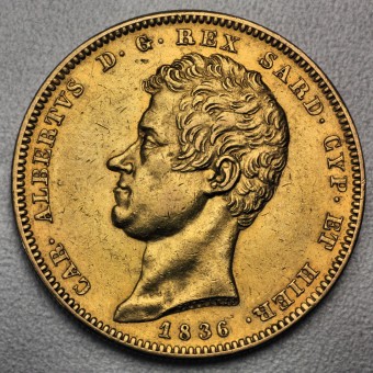 Goldmünze 100 Lire "Karl Albert-Sardinien" (Italien)