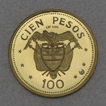 Goldmünze "100 Pesos" 1968 (Kolumbien)