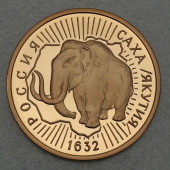 Goldmünze "100 Rubel/CCCP 1992-Yakutia Mammut" 