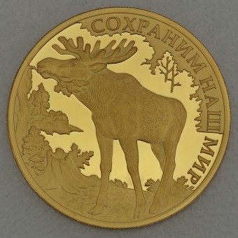 Goldmünze 100 Rubel "Elch" 2015 Protect our World (Russland)