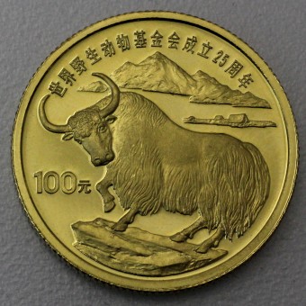 Goldmünze "100 Yuan 1986 Wilder Yak" (China) 