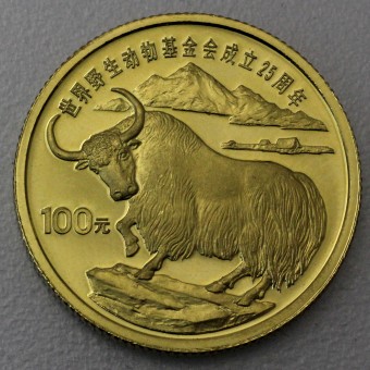 Goldmünze 100 Yuan "Wilder Yak" 1986 (China)