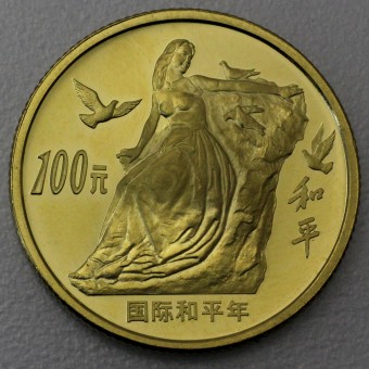 Goldmünze "100 Yuan 1986 Year of Peace" (China) 