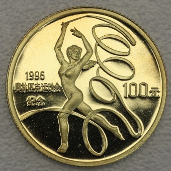 Goldmünze "100 Yuan 1995 Bändertänzerin" (China) 