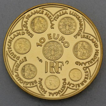 Goldmünze "10 Euro-2002 Europa" (Frankreich)  