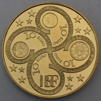 Goldmünze 10 Euro "Jahrestag Euro" 2003 (Frankreich)