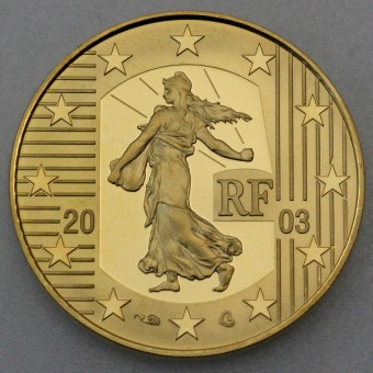 Goldmünze "10 Euro-2003 Merci le Franc" (Frankr) 