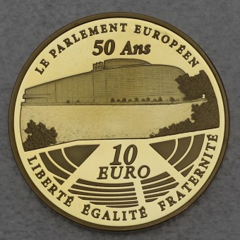 Goldmünze 10 Euro "50 Jahre EU-Parlament" 2008 (Frankreich)
