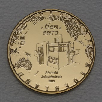Goldmünze 10 Euro "Rietsveld Schröderhuis" 2013 (Niederlande)