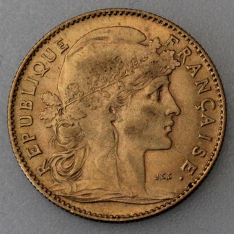 Goldmünze "10 Francs/Marianne-Coq" (Frankreich) 