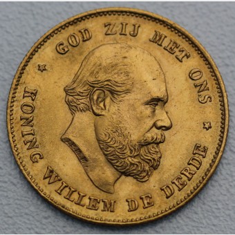 Goldmünze 10 Gulden "Willem III." versch. Jahrg. (Niederlande)