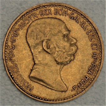 Goldmünze "10 Kronen/Franz Joseph 1908" (Österr.) 