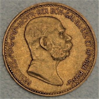 Goldmünze 10 Kronen "Franz Joseph" 1908 (Österreich)