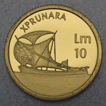 Goldmünze 10 Liri "Xprunara" 2002 (Malta)