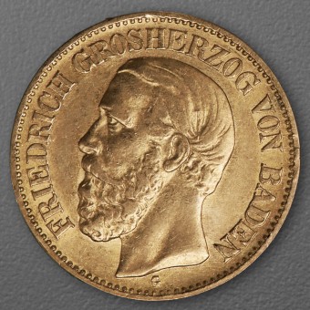 Goldmünze 10 Mark "Friedrich I." 1876-G J.186 (Baden)