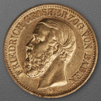 Goldmünze 10 Mark "Friedrich I." 1877-G J.186 (Baden)