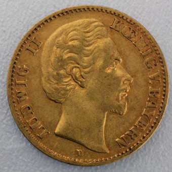 Goldmünze 10 Mark "Ludwig II." 1873-D J.193 (Bayern)