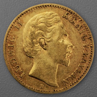 Goldmünze 10 Mark "Ludwig II." 1877-D J.196 (Bayern)