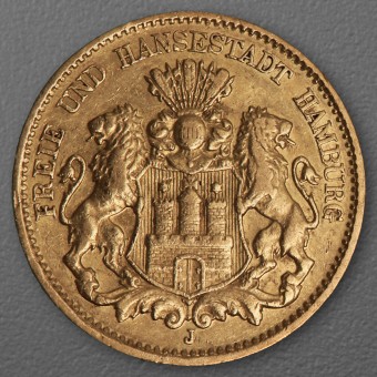 Goldmünze 10 Mark "Stadtwappen Hamburg" 1896-J J.211 (Hamburg)