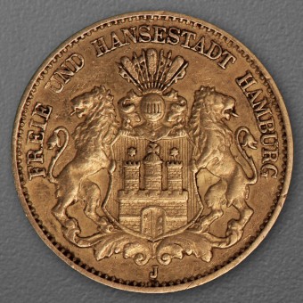 Goldmünze 10 Mark "Stadtwappen Hamburg" 1898-J J.211 (Hamburg)