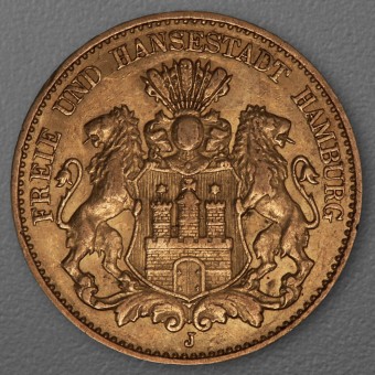 Goldmünze 10 Mark "Stadtwappen Hamburg" 1903-J J.211 (Hamburg)