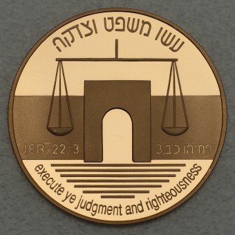 Goldmünze "10 New Sheqalim 1992 - Waage" (Israel) 44. Jahrestag der Unabhängigkeit