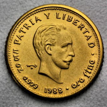 Goldmünze 10 Pesos "José Marti" 1988 (Kuba)