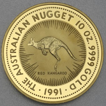 Goldmünze 10oz "Känguru/Nugget 1991" (Australien) 