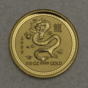 Goldmünze 1/10oz "Drache 2000" Lunar I 