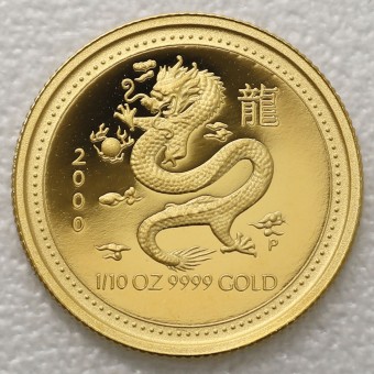 Goldmünze 1/10oz "Drache" 2000 (PP) Lunar I – Year of the Dragon (Australien)