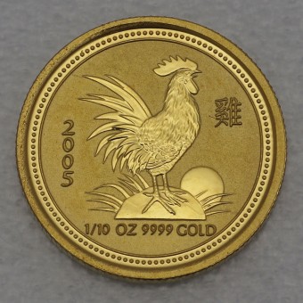 Goldmünze 1/10oz "Hahn" 2005 Lunar I – Year of the Rooster (Australien)