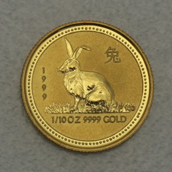 Goldmünze 1/10oz "Hase" 1999 Lunar I – Year of the Rabbit (Australien)