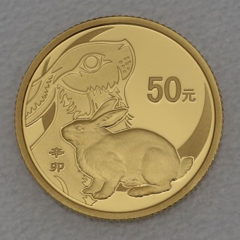 Goldmünze 1/10oz "Hase" 2011 Lunar (China)
