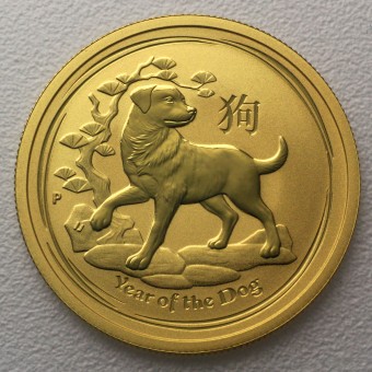 Goldmünze 1/10oz "Hund 2018" Lunar II 