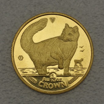 Goldmünze 1/10oz "Norwegian Forest Cat" 1991 Cats (Isle of Man)