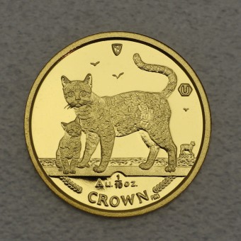 Goldmünze 1/10oz "Isle of Man - Cats 2002" Bengal Cat & Kitten