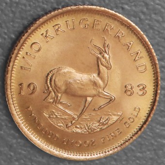 Goldmünze 1/10oz "Krügerrand" 1983 (Südafrika)