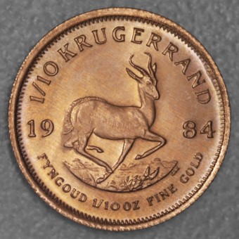 Goldmünze 1/10oz "Krügerrand" 1984 (Südafrika)