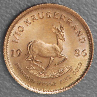 Goldmünze 1/10oz "Krügerrand" 1986 (Südafrika)