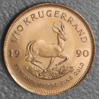 Goldmünze 1/10oz "Krügerrand" 1990 (Südafrika)