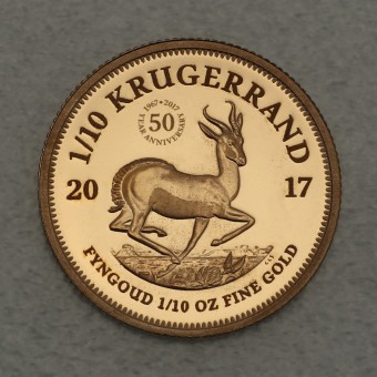 Goldmünze 1/10oz "Krügerrand" 2017 50. Jubiläum (Südafrika)