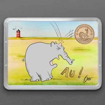 Goldmünze 1/10oz "Krügerrand" Motivbox Ottifant - Au! (Südafrika)