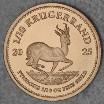 Goldmünze 1/10oz "Krügerrand" aktueller Jahrgang (Südafrika)