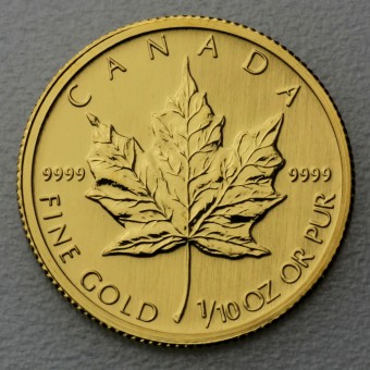 Goldmünze 1/10oz "Maple Leaf" versch. Jahrgänge (Kanada)