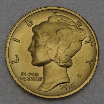 Goldmünze 1/10oz "Mercury Dime Centennial" 2016 (USA)