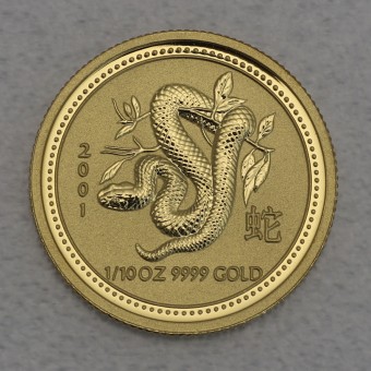 Goldmünze 1/10oz "Schlange" 2001 Lunar I – Year of the Snake (Australien)