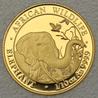 Goldmünze 1/10oz "Somalia Elefant - 2018" 